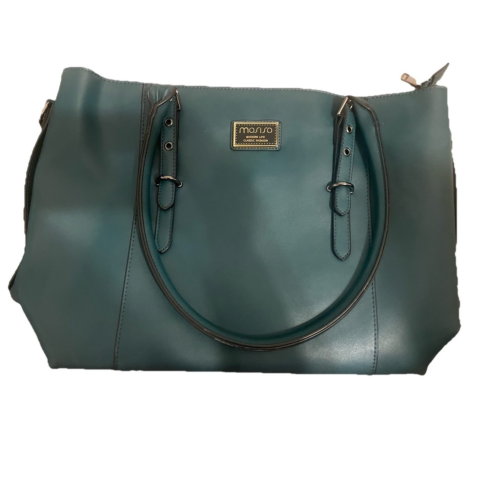 Mosiso Laptop Bag Briefcase Purse Teal NEW 18x12x5 w/ Strap